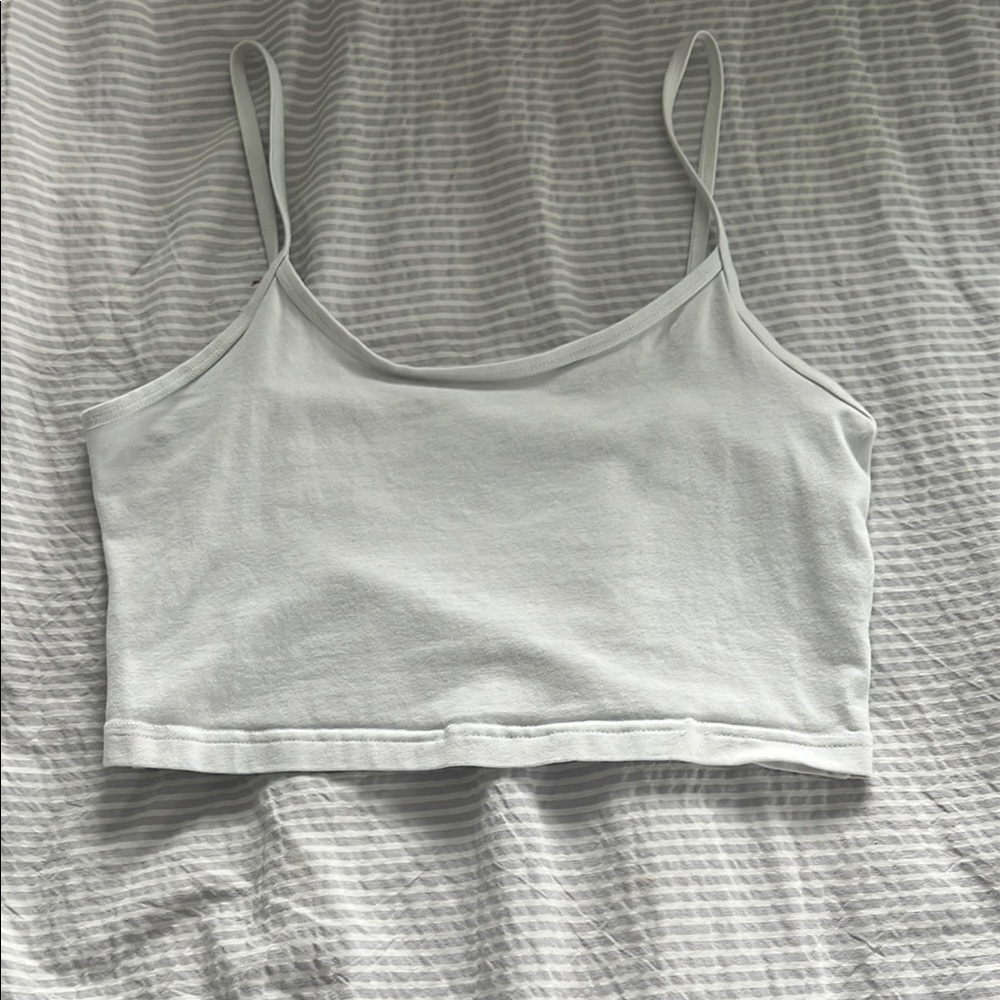 Aritzia Cream Fitted Crop Camisole